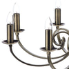 Murray 8 Light Armed Pendant Antique Brass armed ceiling light in vintage style
