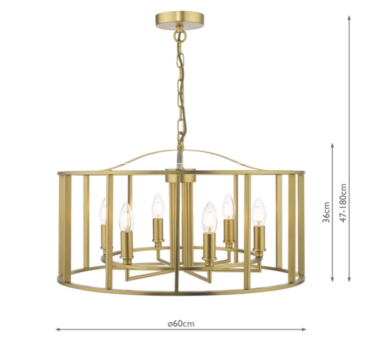 Myka 6 Light Pendant Brushed Bronze