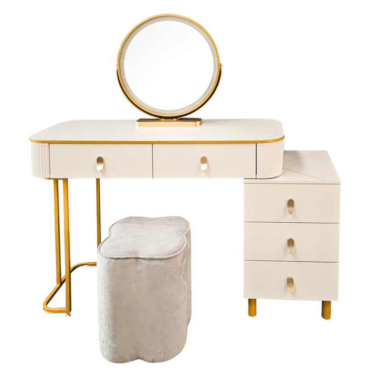 Nadia Dressing Table Set White – Elegant Vanity Dressing Set