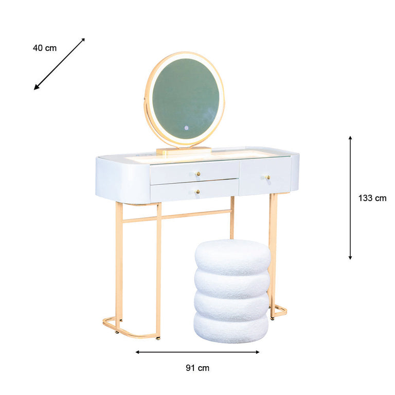 Nadia Plus Dressing Table/Stool Set - Stylish Bedroom Décor