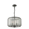 Naeva 3 Light Pendant Matt Black and Crystal picture on the white background
