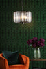 Naeva 3 Light Pendant Matt Black and Crystal  life style picture