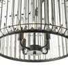 Naeva 4 Light Pendant Matt Black and Crystal close view icture from the bottom