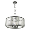 Naeva 4 Light Pendant Matt Black and Crystal picture on the white background