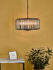 Naeva 4 Light Pendant Matt Black and Crystal life style picture