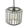 Naeva Pendant Matt Black and Crystal close view picture of the shade