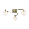 Nakita 3 Light Semi Flush Polished Chrome With Closed Organic Smoked Glass picture with switched on light
