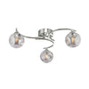 Nakita 3 Light Semi Flush Polished Chrome With Closed Organic Smoked Glass picture with switched on light