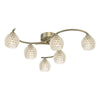 Elegant lighting Nakita 6 Light Semi Flush in antique brass

