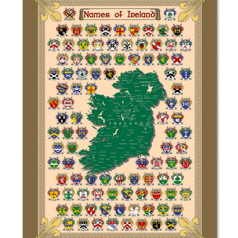 Names of Ireland Tea Towel