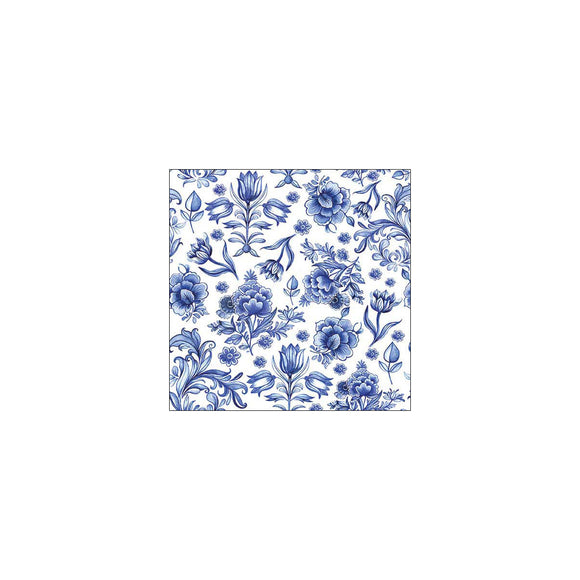 Napkin 33 Delft Blue Flowers picture on the white background