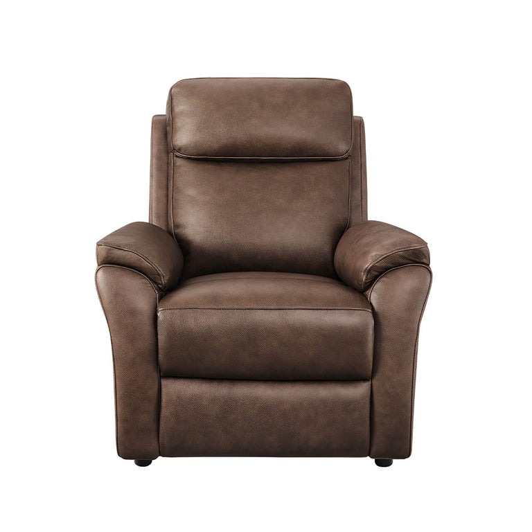 Nardo Brown Leather Armchair – Modern Accent Chair for Living Room