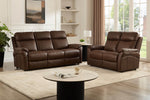 Nardo 2 Seater Sofa Brown life style picture with 3 seater sofa