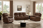 Nardo 2 Seater Sofa Brown life style picture with 3 seater sofa and armchair