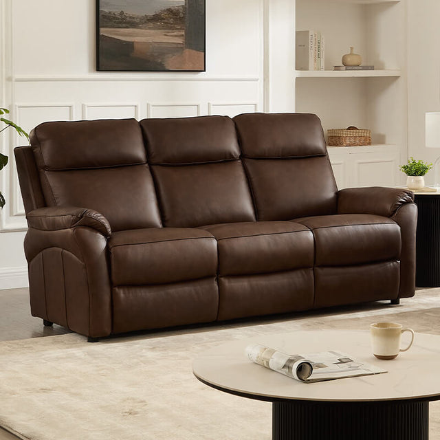 Nardo 3 Seater Sofa Brown – Premium Leather Three Seater Couch