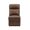 Brown leather Nardo armless sectional shown from the side (2)
