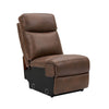 Nardo armless sectional seat in brown leather