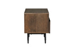 Nate Bedside Table oak bedside table with black metal legs
