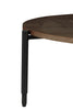 Circle coffee table Nate with sleek metal legs
