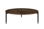 Round coffee table Nate in smoked oak wood
