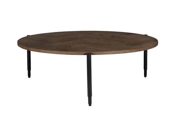 Smoked Oak Nate Coffee Table with parquet-style surface
