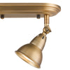 Nathaniel 2 Light Semi-Flush Spotlight Aged Brass close view picture of the adjustable head