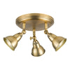 Nathaniel 3 Light Semi-Flush Spotlight Aged Brass picture on the white backgrond