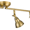 Nathaniel 4 Light Semi-Flush Bar Spotlight Aged Brass close view picture of the fitting plate
