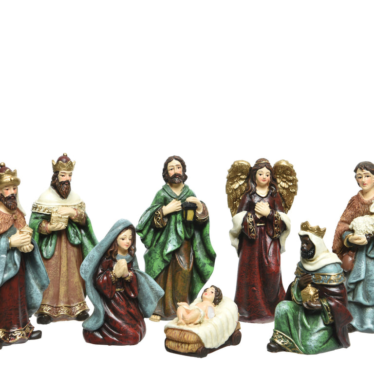 Hand-Painted Nativity Set 8 Figures 9cm - Christmas Ornament & Home Decor
