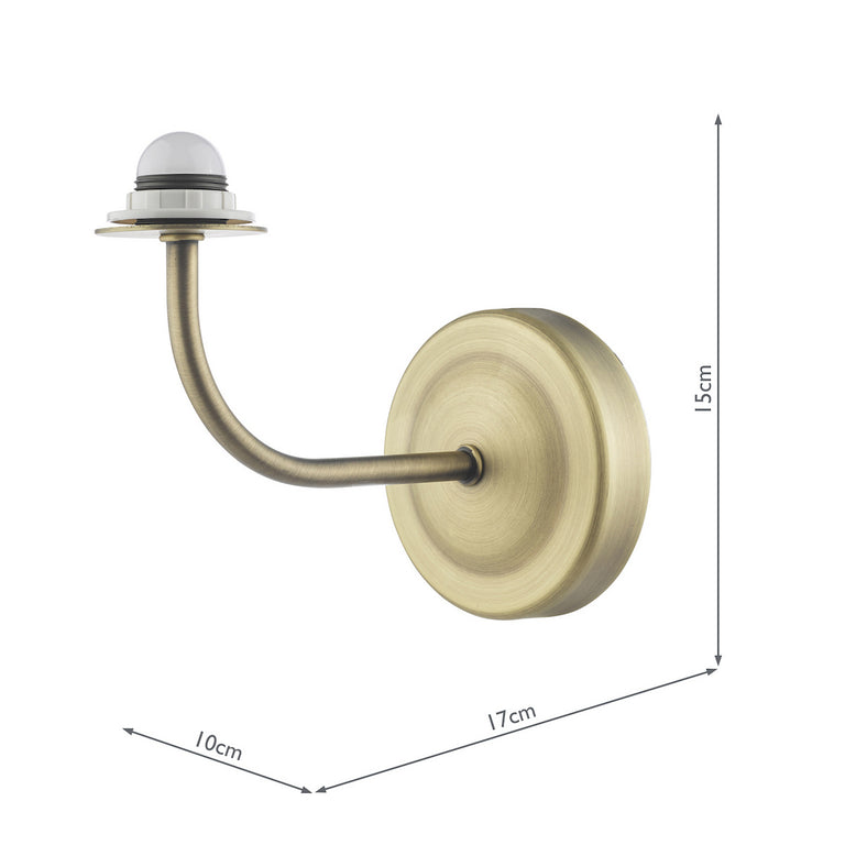 Navarro Rechargeable Wall Light Matt Antique Brass with Linen Tapered Ivory Shade