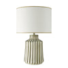 Nedra Ceramic Table Lamp Natural with White Linen Drum Shade picture on the white background