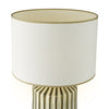Nedra Ceramic Table Lamp Natural with White Linen Drum Shade close view picture of the shade