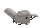 Nellie Glider Swivel Recliner Armchair Grey side view picture with reclined seat