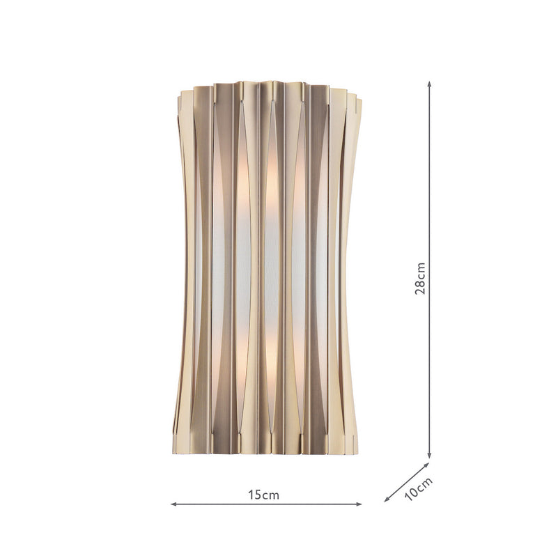 Netra 2 Light Wall Light Satin Bronze with Ivory Inner Shade | Modern Wall Lamp for Home Decor