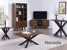 Nevada Curved Coffee Table life style picture with anther Nevada living room furniture