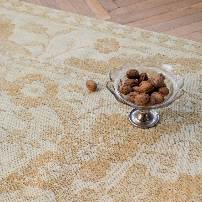Laura Ashley Newborough Floral Rug Pale Gold