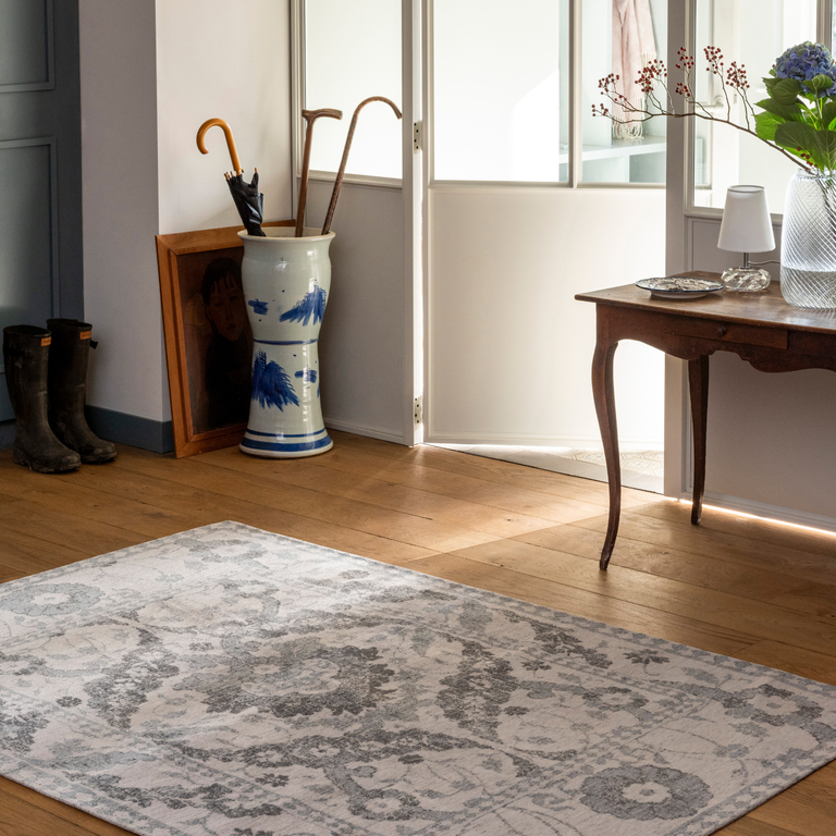 Laura Ashley Newborough Floral Rug Steel