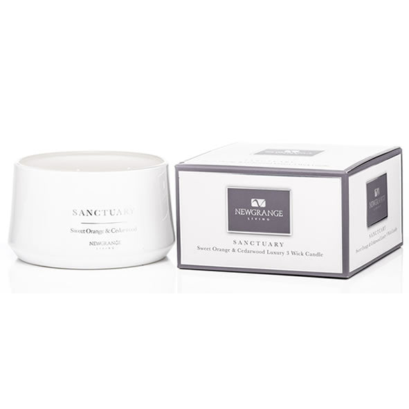 Newgrange Living Sanctuary Sweet Orange & Cedarwood 3 Wick Candle