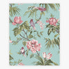 Birds and Blooms wallpaper in duck egg with floral design