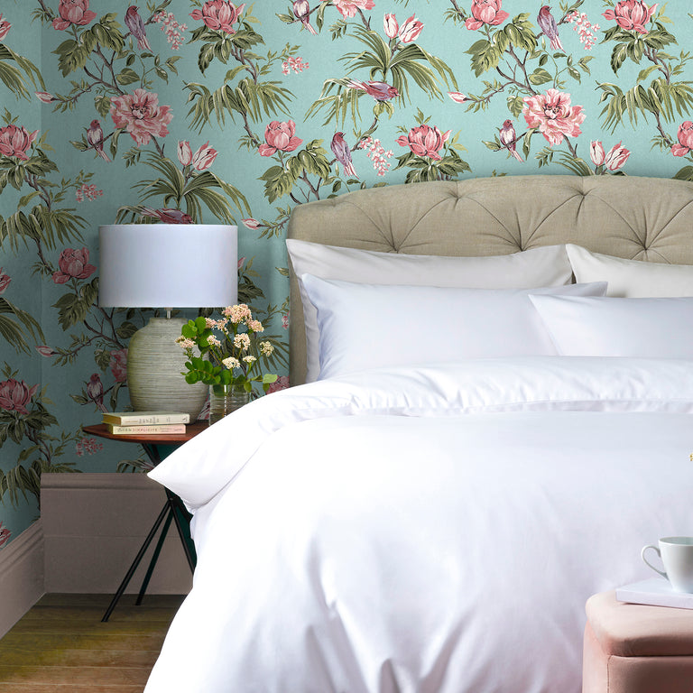 Next Wallpaper Birds And Blooms Duck Egg