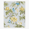 Birds and Blooms wallpaper in grey with floral design
