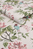 Mauve floral wallpaper with vibrant pinks and greens