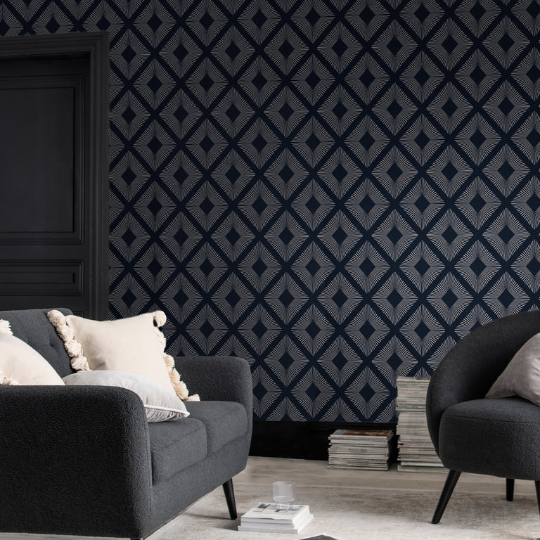 Next Wallpaper Deco Triangle Navy