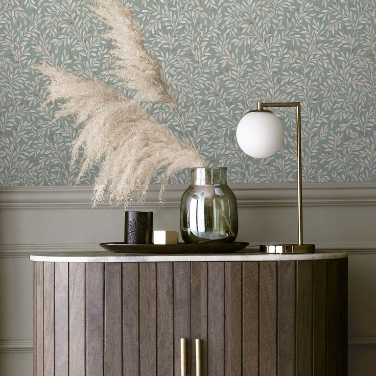 Next Wallpaper Ditsy Leaf Duck Egg