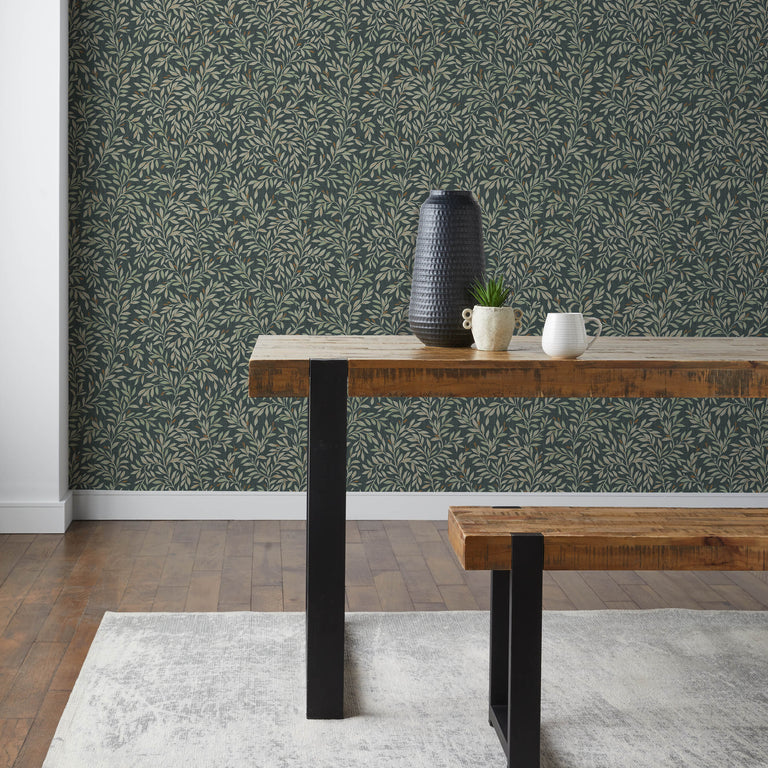 Next Wallpaper Ditsy Leaf Emerald