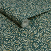 Stylish emerald wallpaper with leaf pattern