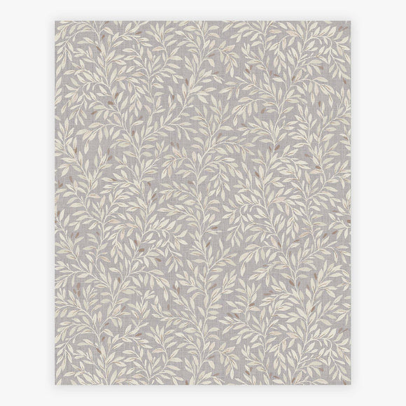 Neutral leaf wallpaper grey