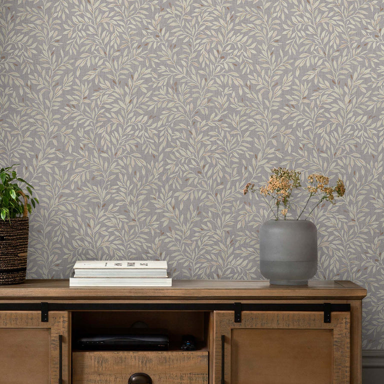 Next Wallpaper Ditsy Leaf Grey