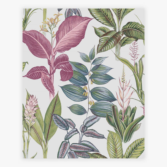 Tropical wallpaper with Fantasy Rainforest Leaves Multi design