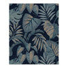 Tropical wallpaper with Jungle Leaves Navy design